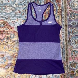 Nike | Dri-Fit Purple Striped Racerback Tank Size Small